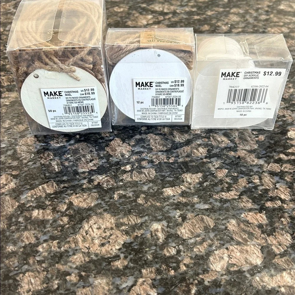 MAKE MARKET ASSORTED DIY ORNAMENTS LOT OF 3 (80 PCS) NWT